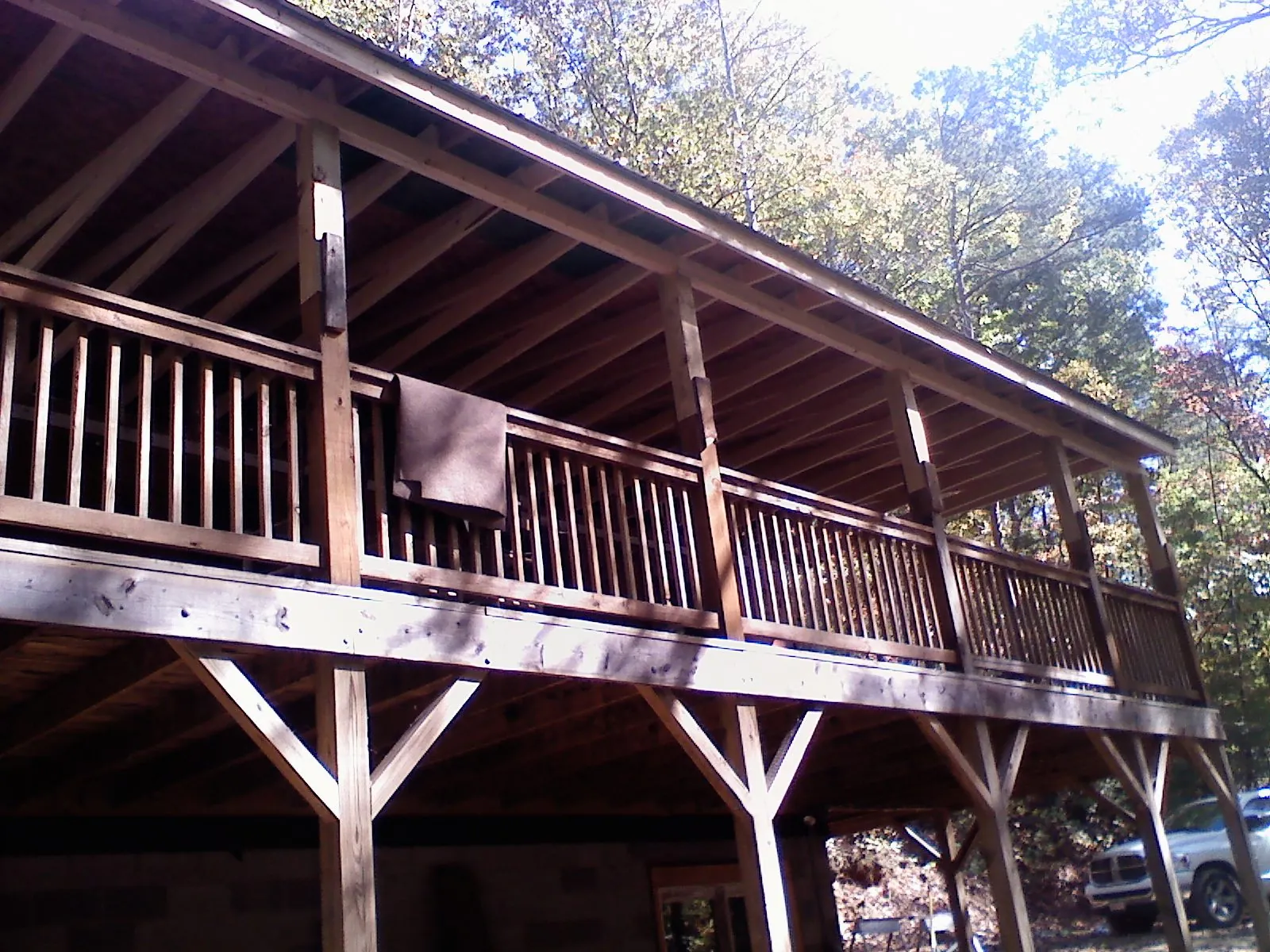 Timber framing under a new elevated porch and deck — Roof Leak Repair in Kimballton by Roofing Brothers